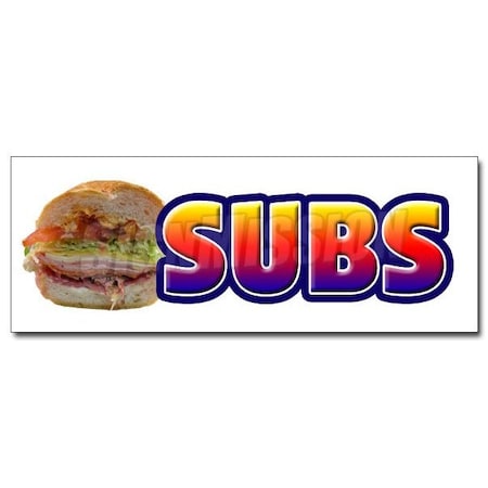 Signmission 12in SUBS DECAL sticker submarine hero hoagie shop sandwiches food restaurant, D-12 Subs D-12 Subs